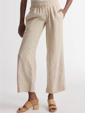 Quince 100% European Linen Wide Leg Pants Women M Driftwood Beige